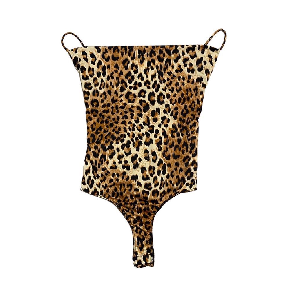Olia Clothing Cowl Leopard Print Bodysuit